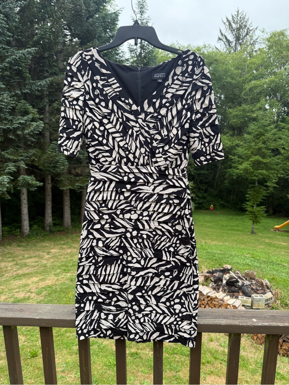 Adrianna Papell Dress, White Printed Sheath Dress